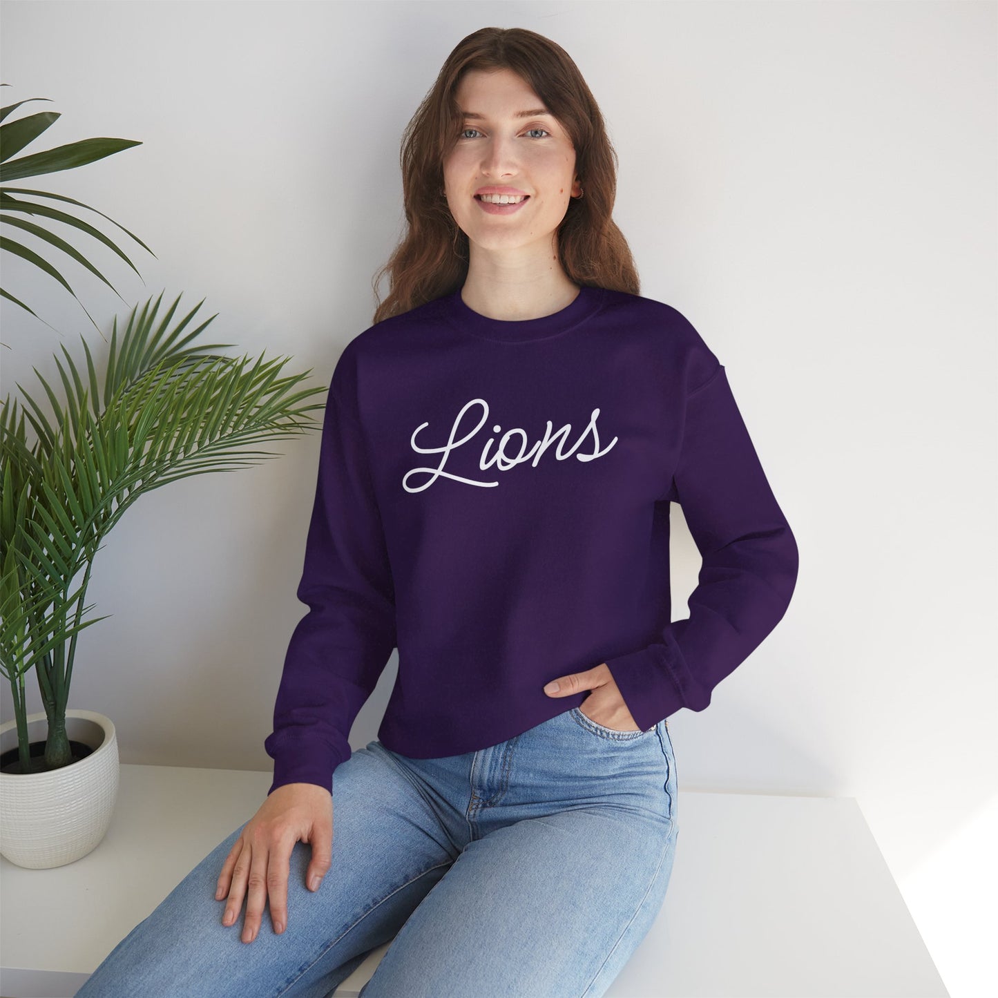 Lions Script Crewneck Sweatshirt