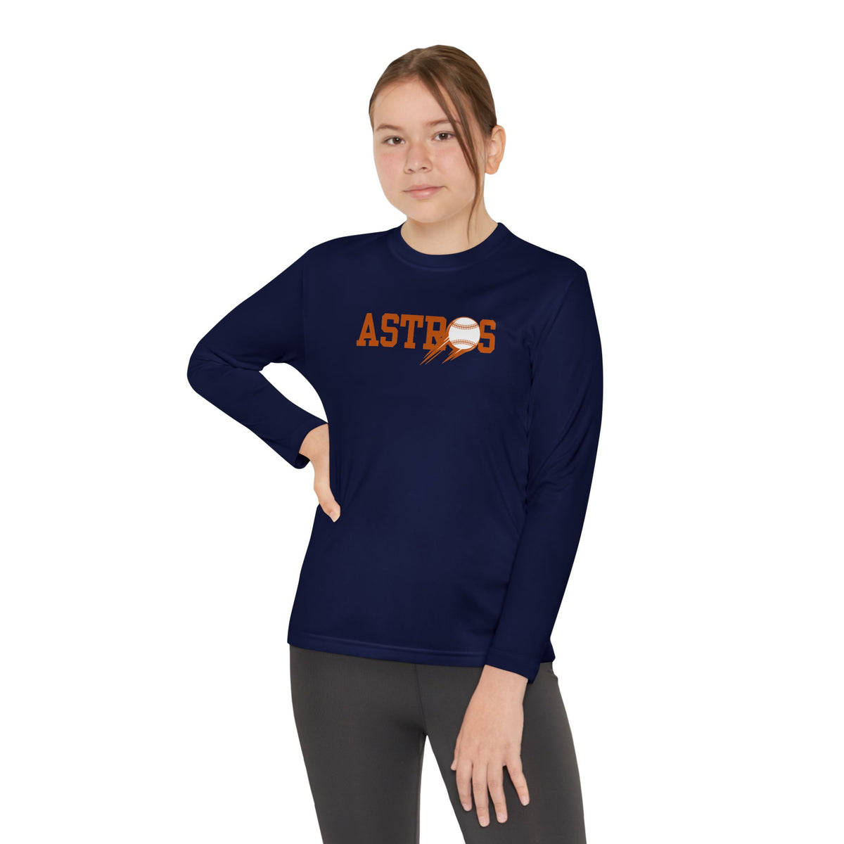 Astros Youth Long Sleeve Competitor Tee