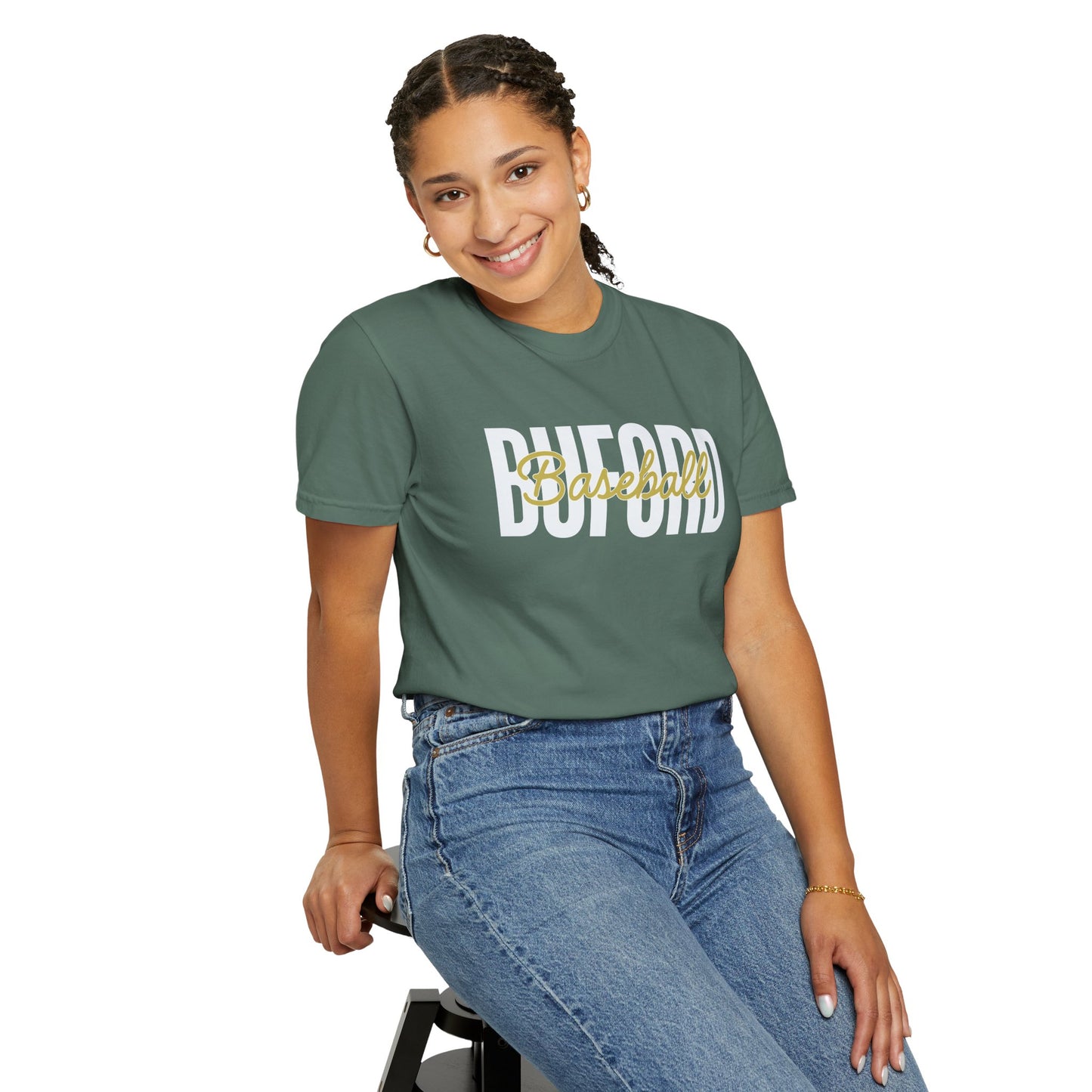 Buford Baseball Stacked Unisex Comfort Colors Tee