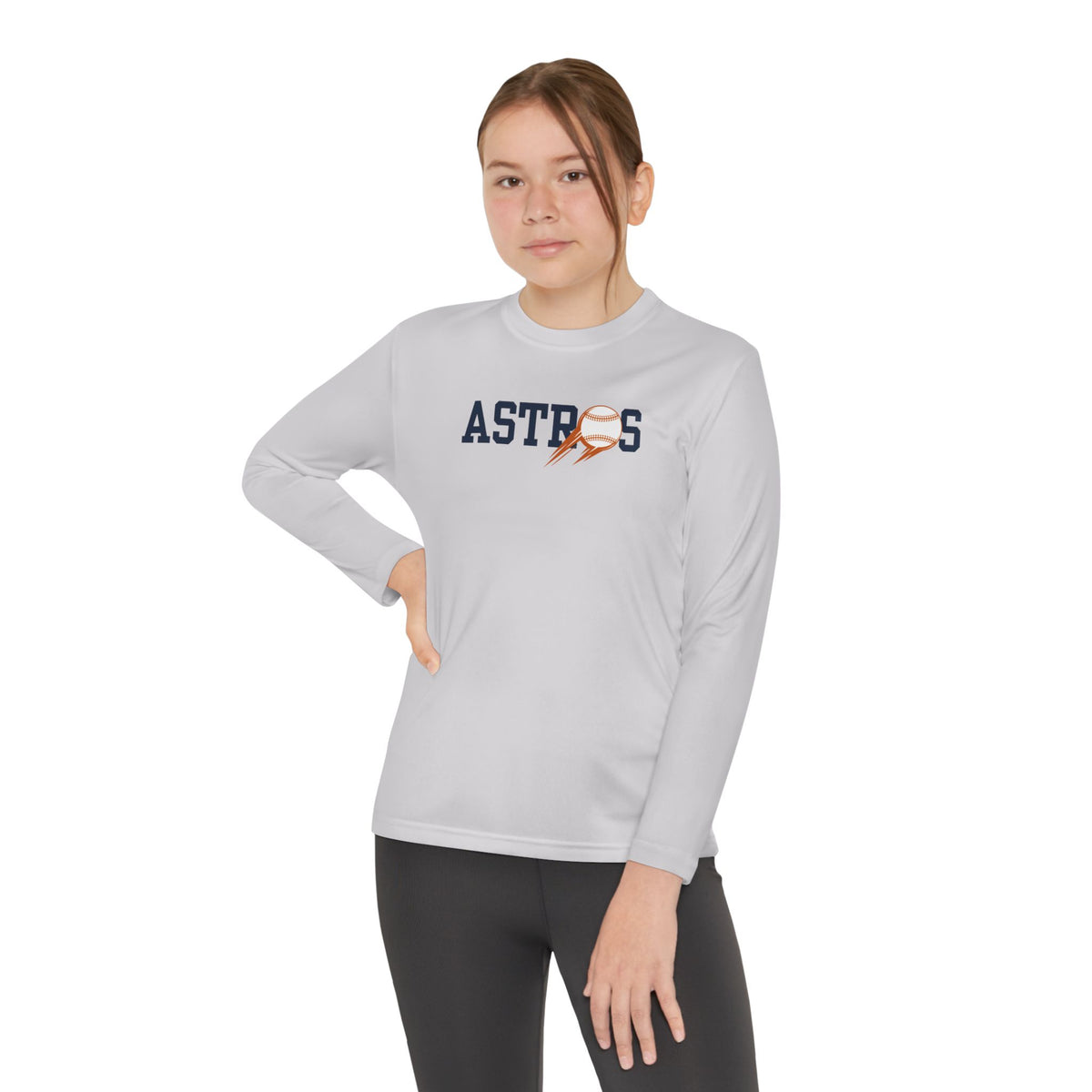 Astros Youth Long Sleeve Competitor Tee