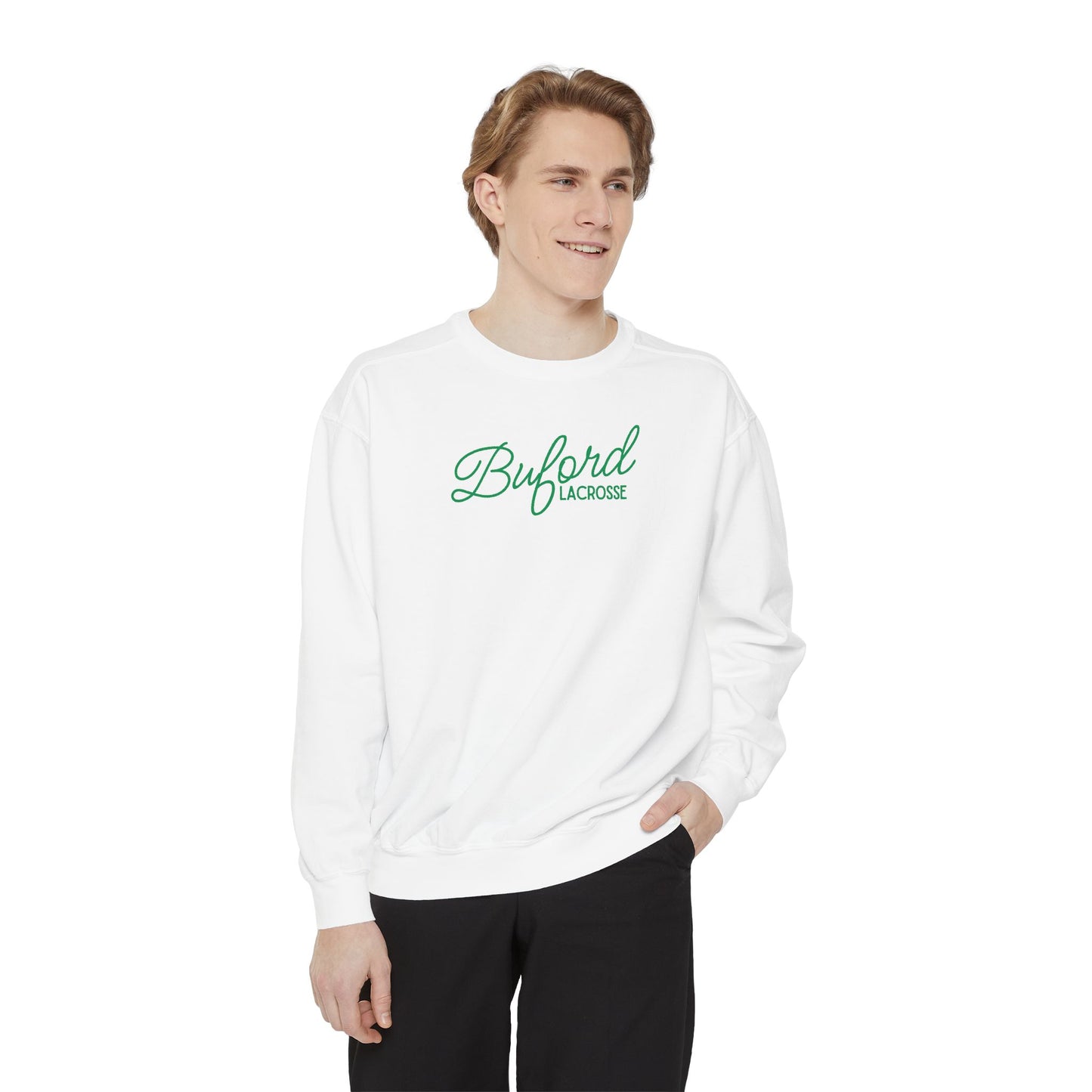 Adult Lacrosse Script Garment-Dyed Sweatshirt