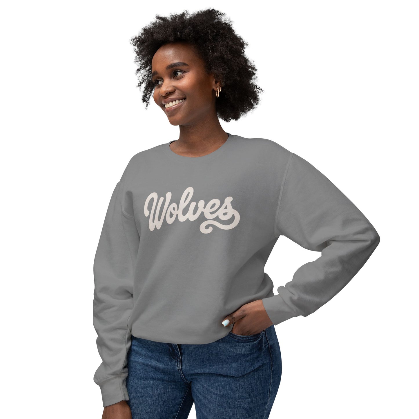 Wolves Retro Script Crewneck Sweatshirt