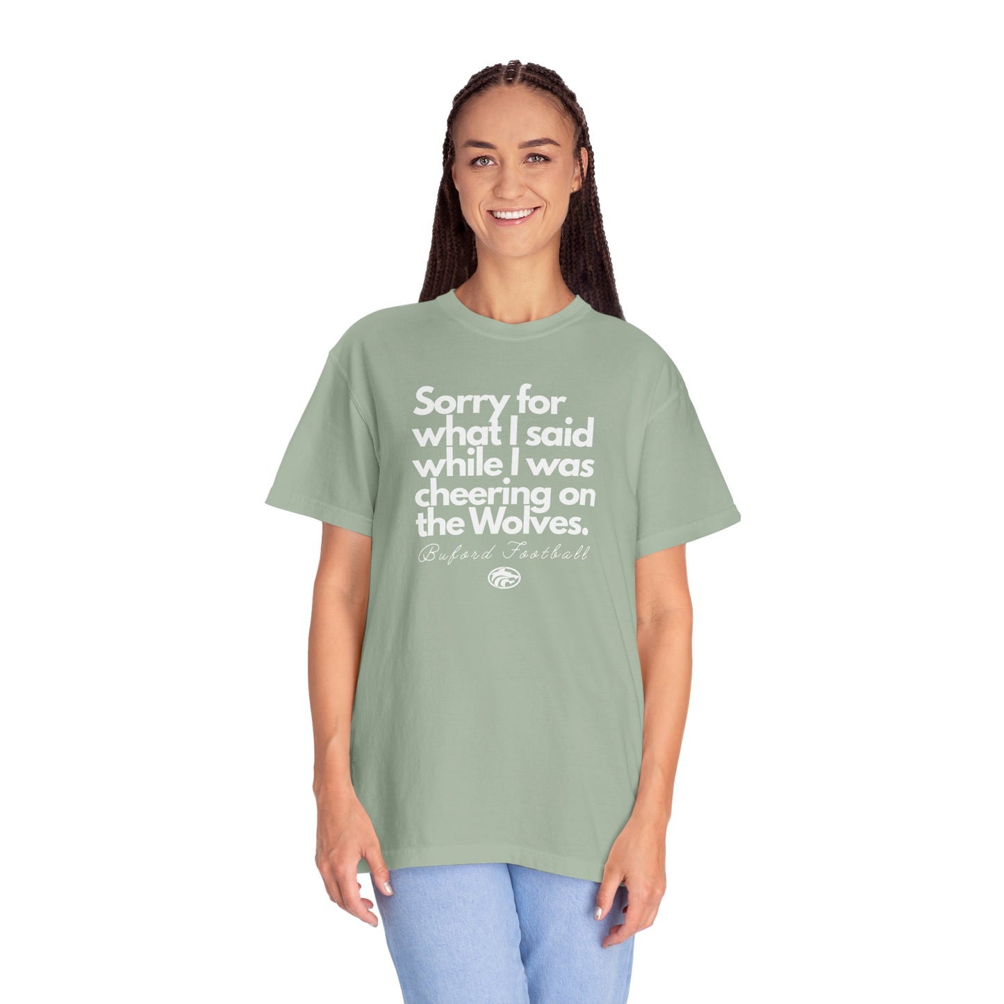 Sorry (Not Sorry) Football Comfort Colors Adult Tee