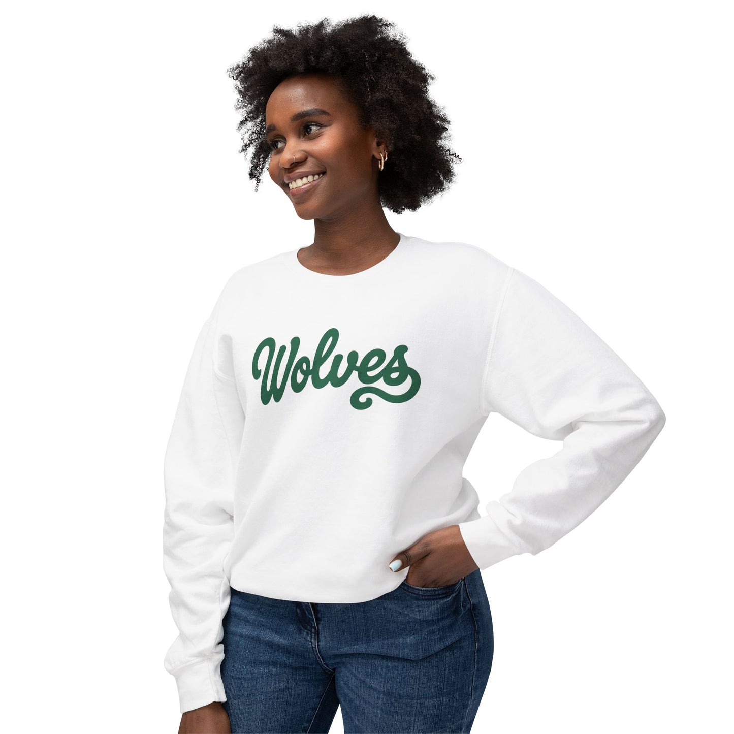 Wolves Retro Script Crewneck Sweatshirt