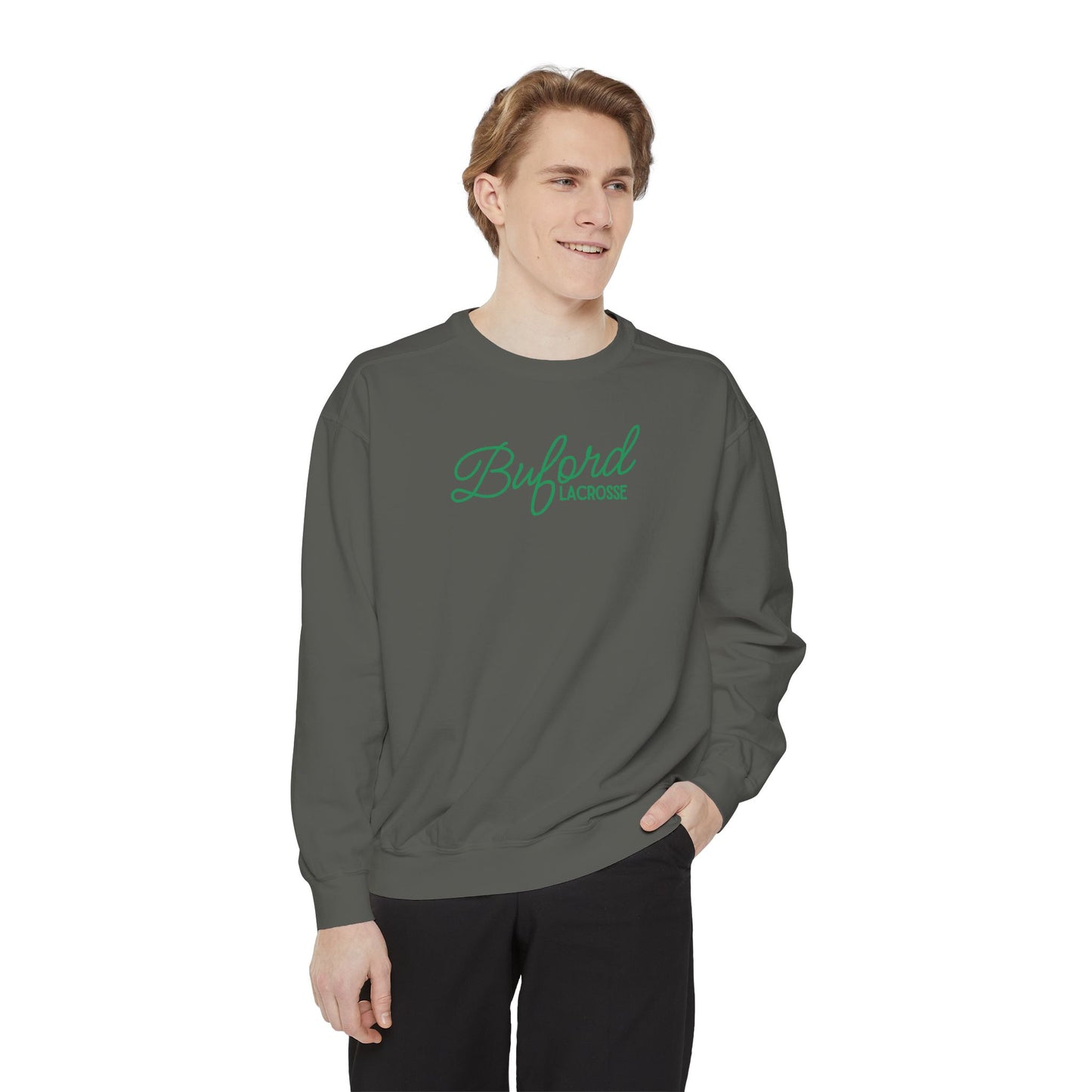 Adult Lacrosse Script Garment-Dyed Sweatshirt