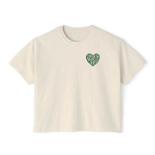 Buford Wolves Heart Logo Women's Boxy Tee