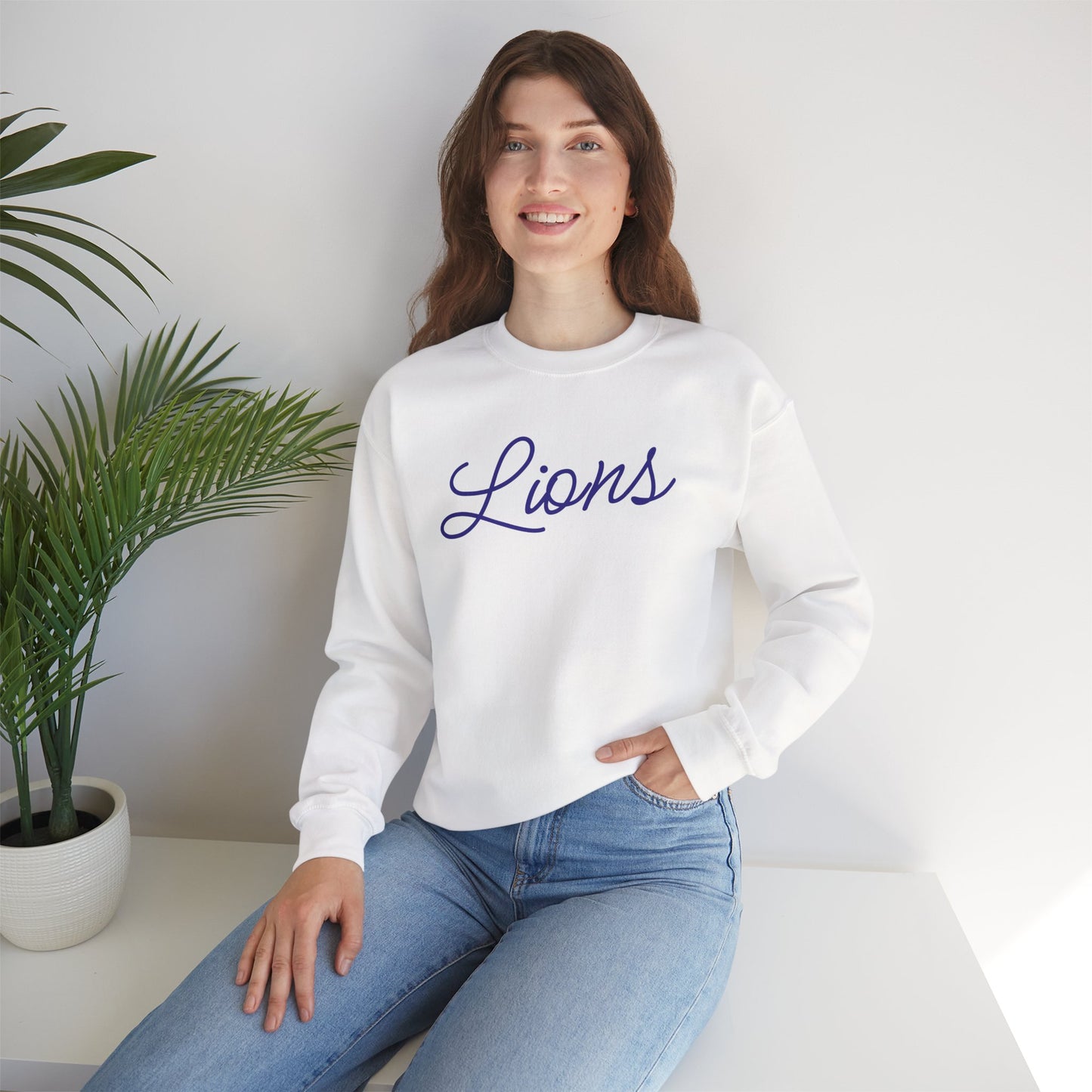 Lions Script Crewneck Sweatshirt