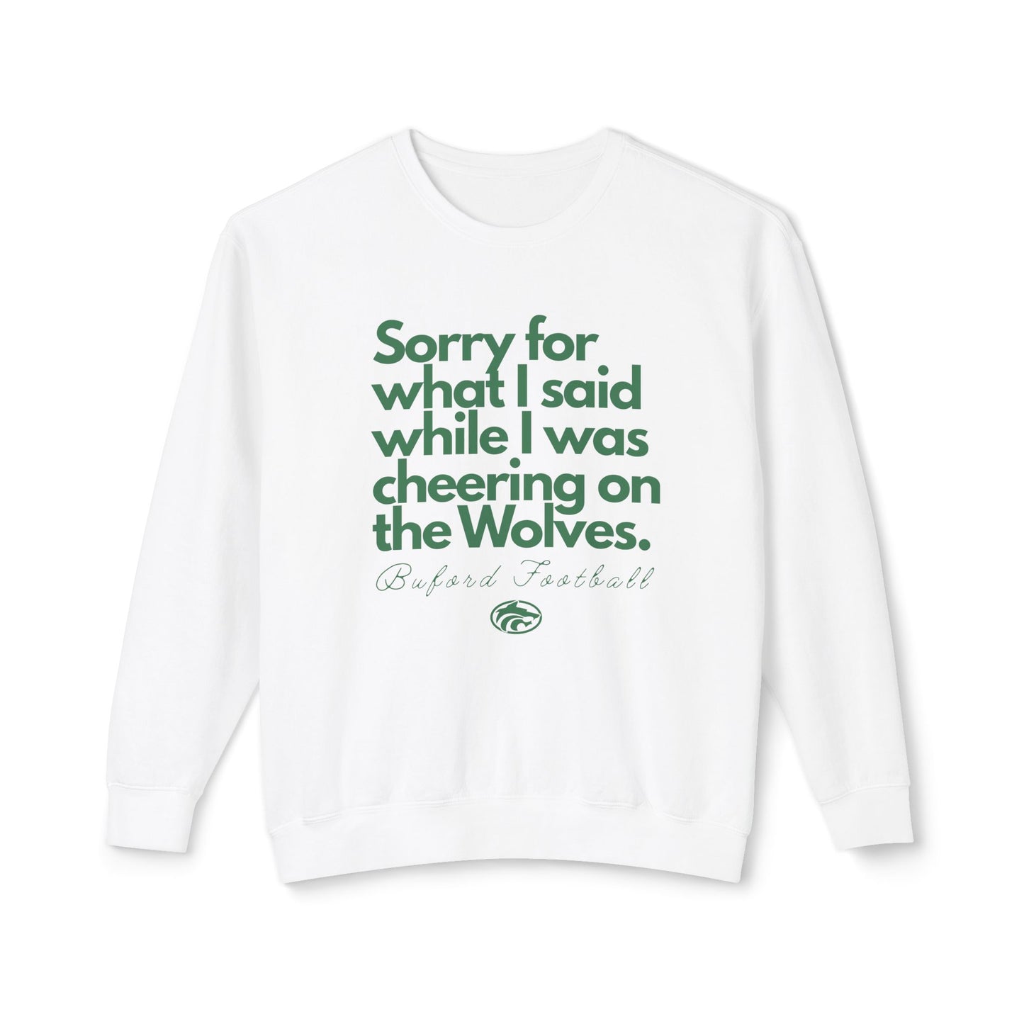 Sorry (Not Sorry) Football Light Weight Comfort Colors Crewneck Sweatshirt