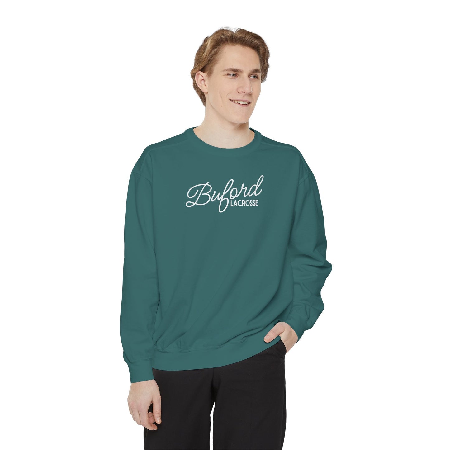 Adult Lacrosse Script Garment-Dyed Sweatshirt