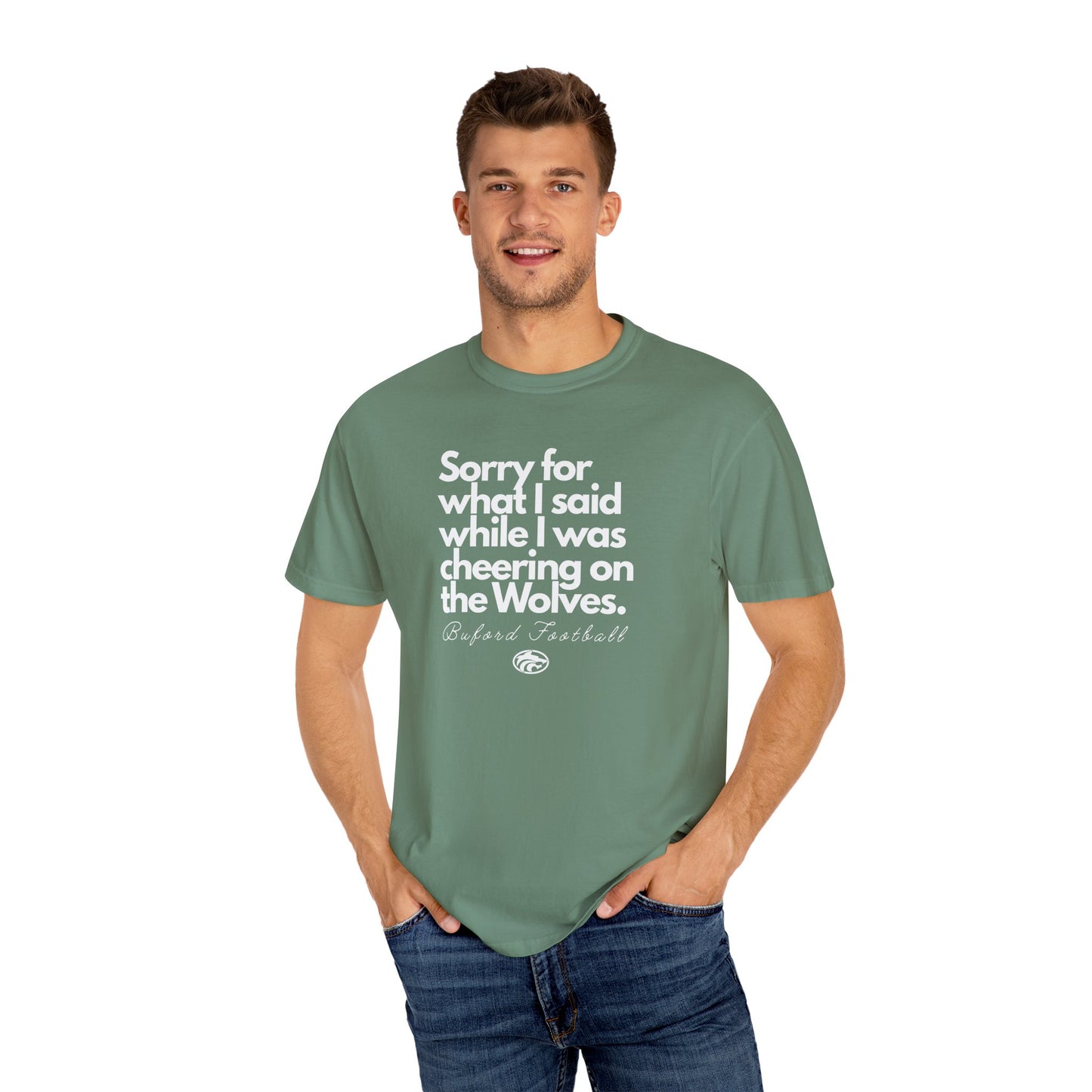 Sorry (Not Sorry) Football Comfort Colors Adult Tee