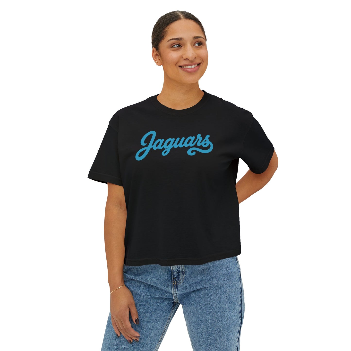 Retro Jaguars Script Women's Boxy Tee