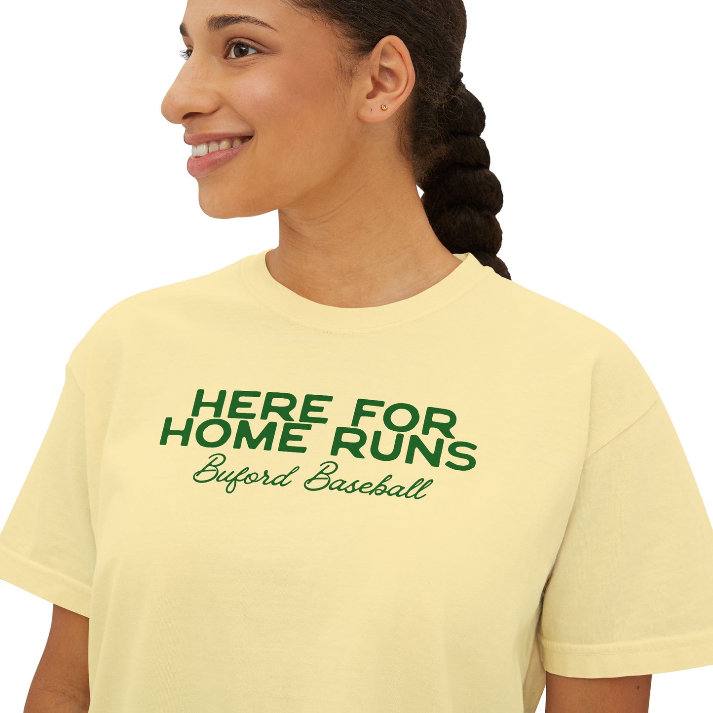 Here For Home Runs Women's Boxy Tee