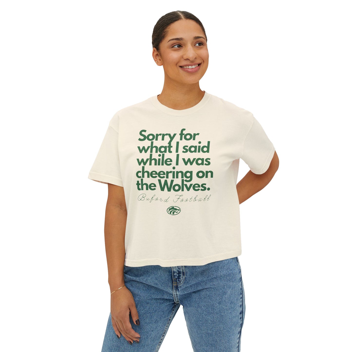 Sorry (Not Sorry) Football Boxy Tee