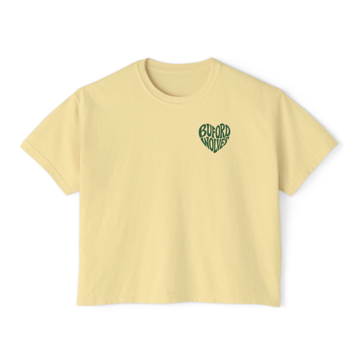 Buford Wolves Heart Logo Women's Boxy Tee