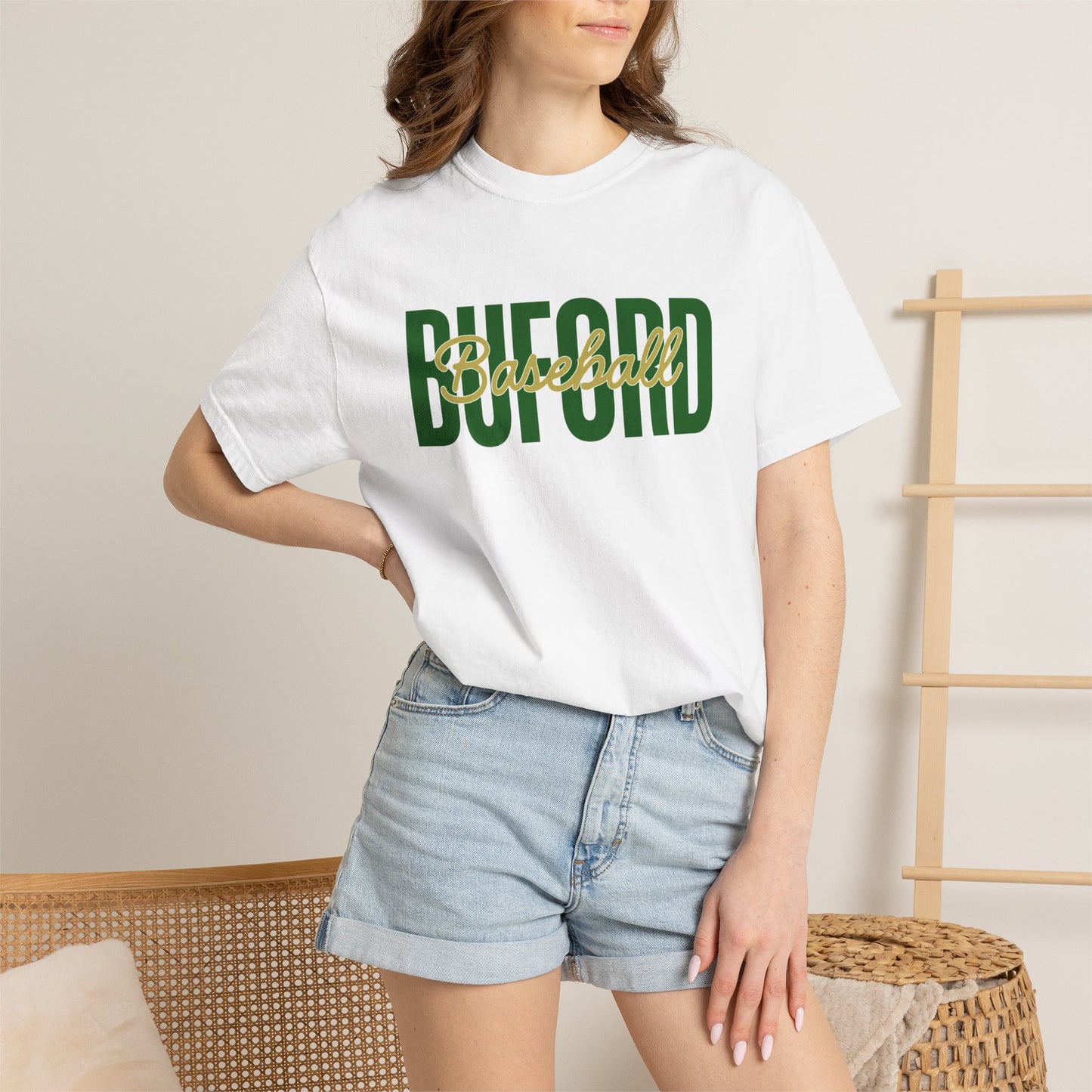 Buford Baseball Stacked Unisex Comfort Colors Tee