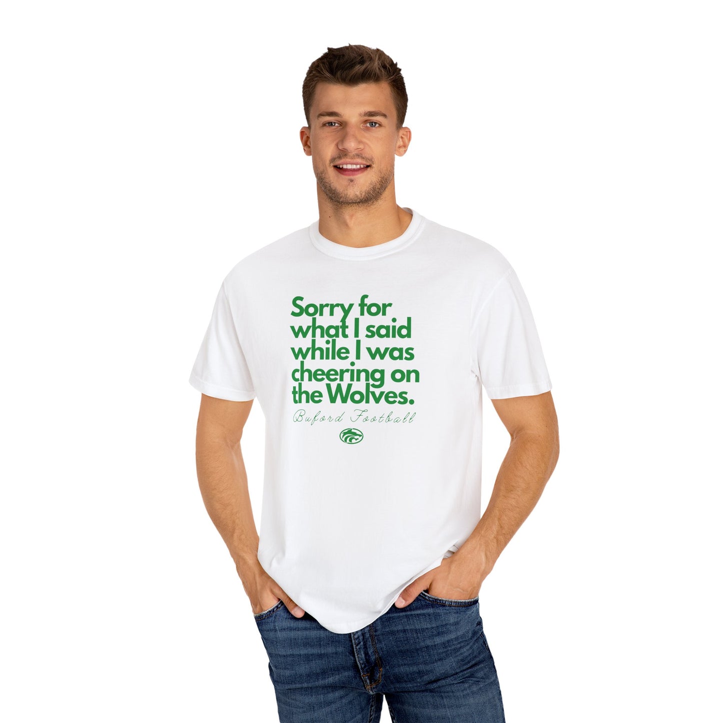 Sorry (Not Sorry) Football Comfort Colors Adult Tee