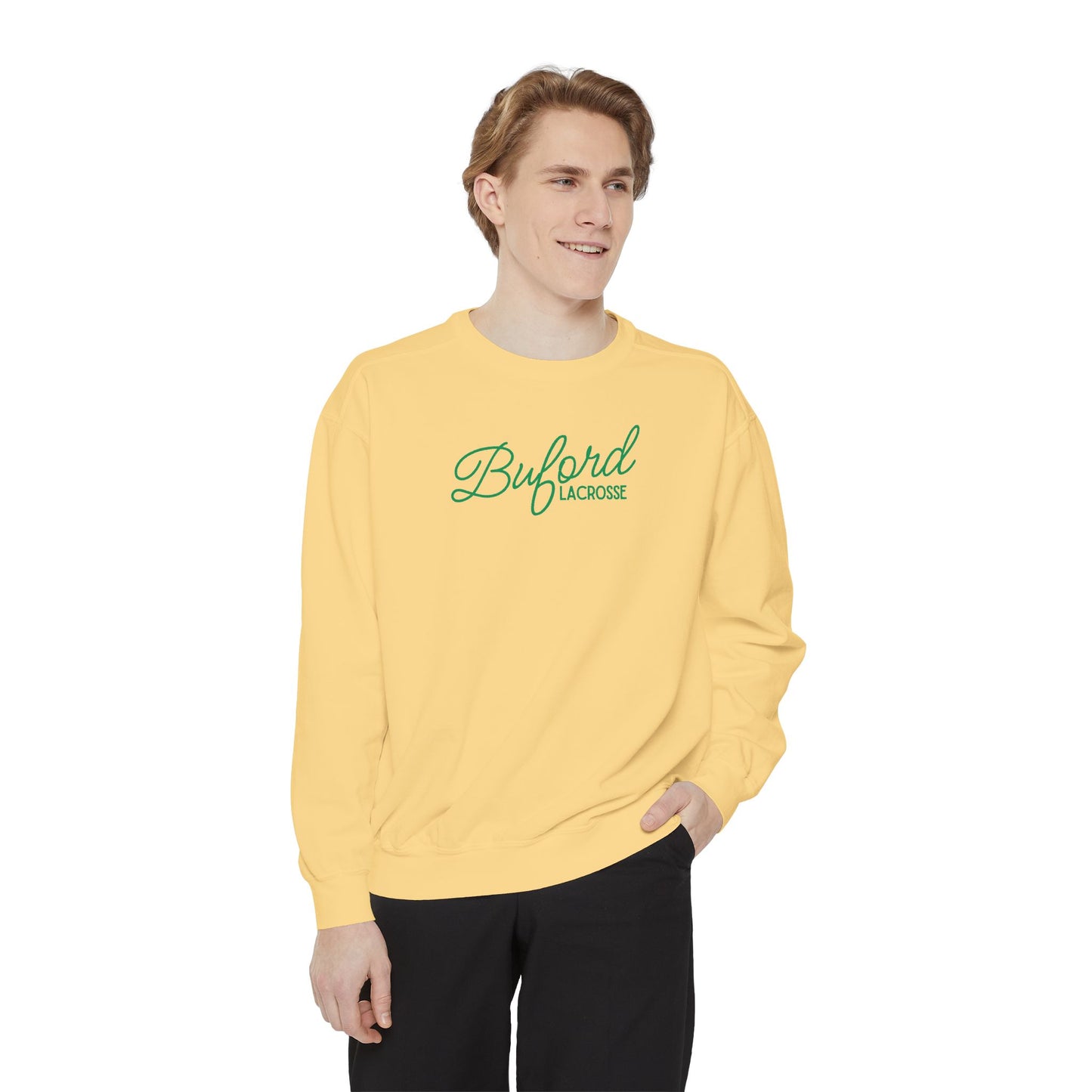 Adult Lacrosse Script Garment-Dyed Sweatshirt