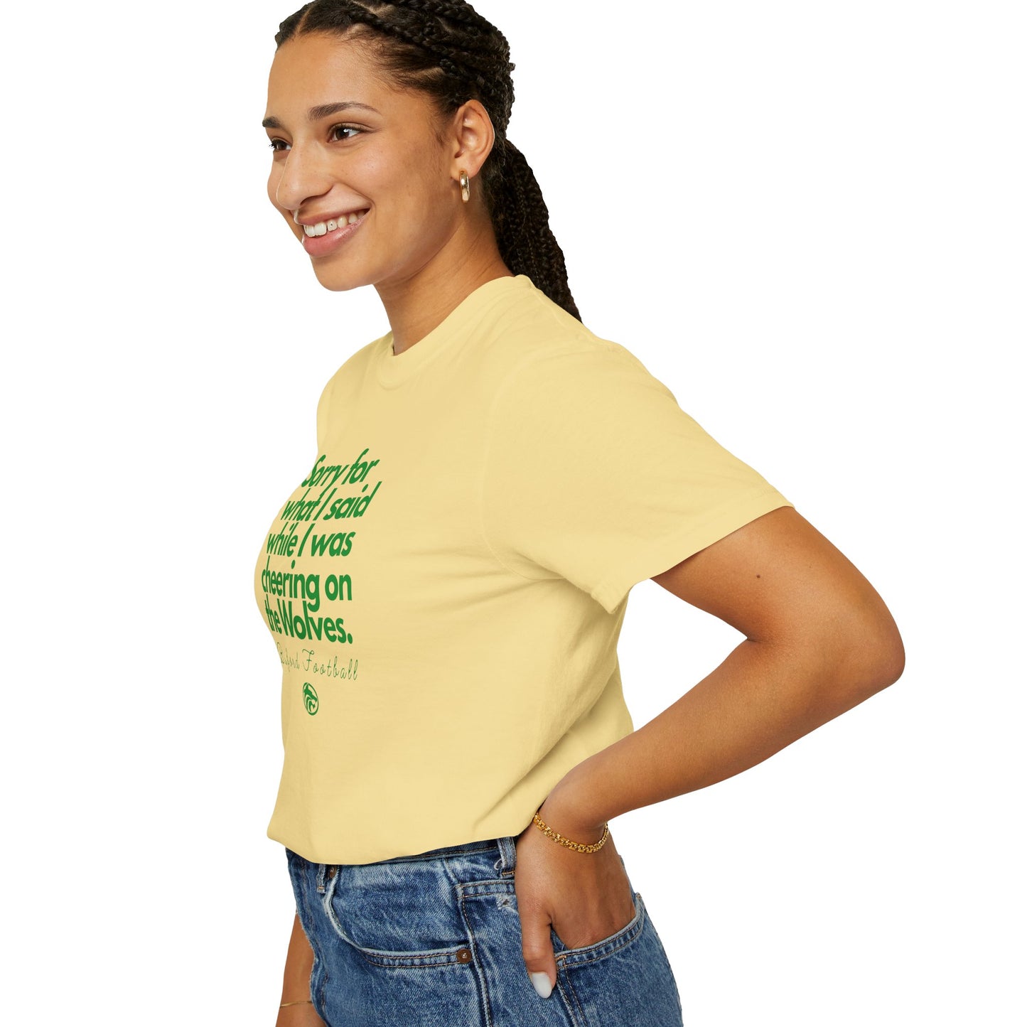 Sorry (Not Sorry) Football Comfort Colors Adult Tee