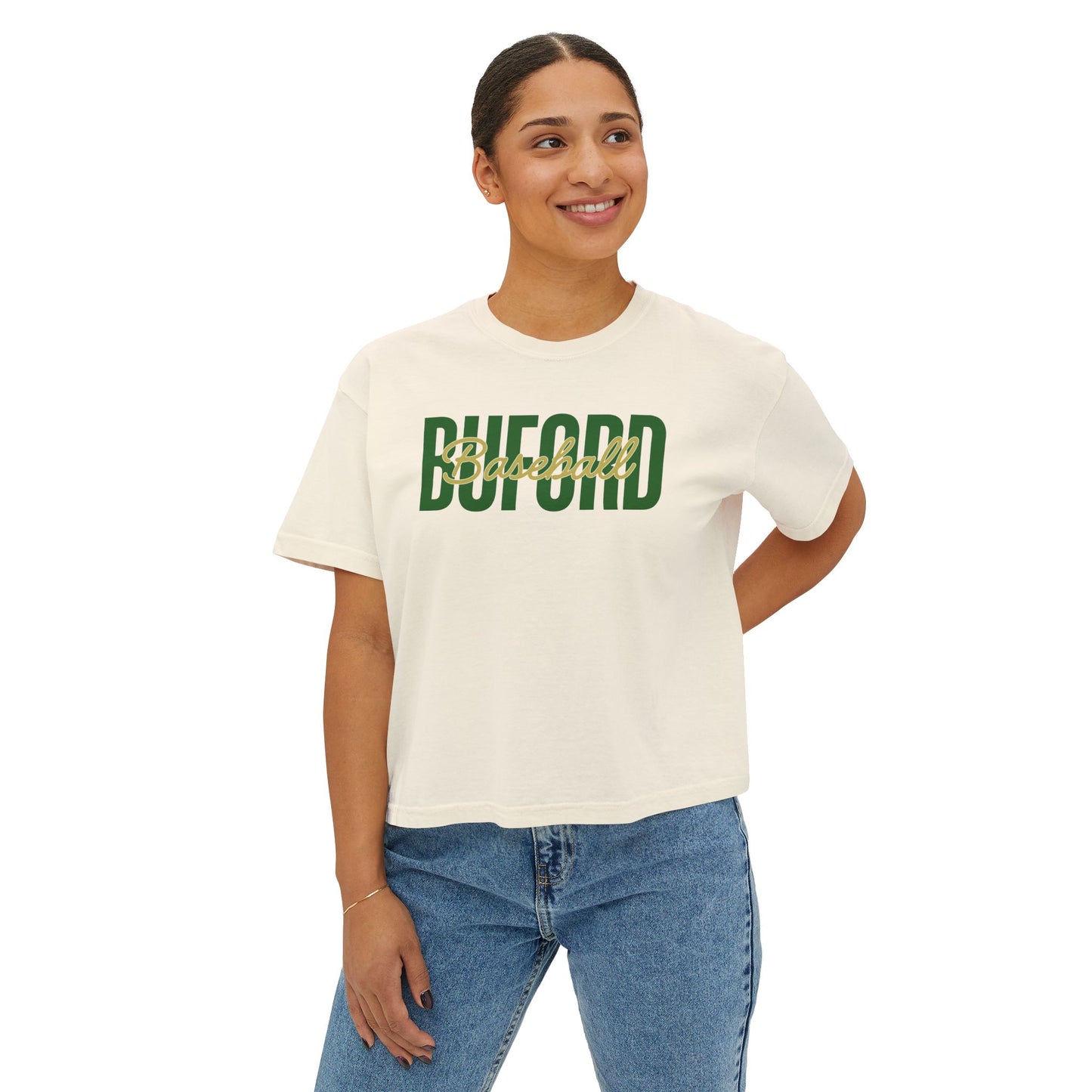 Buford Baseball Stacked Boxy Tee