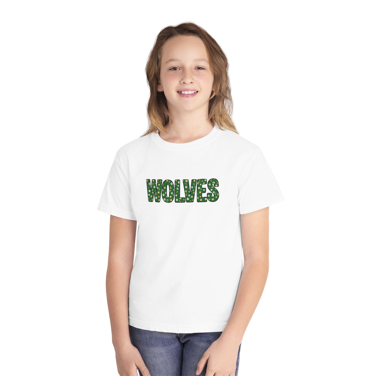 Tiny Flower Wolves Youth Tee