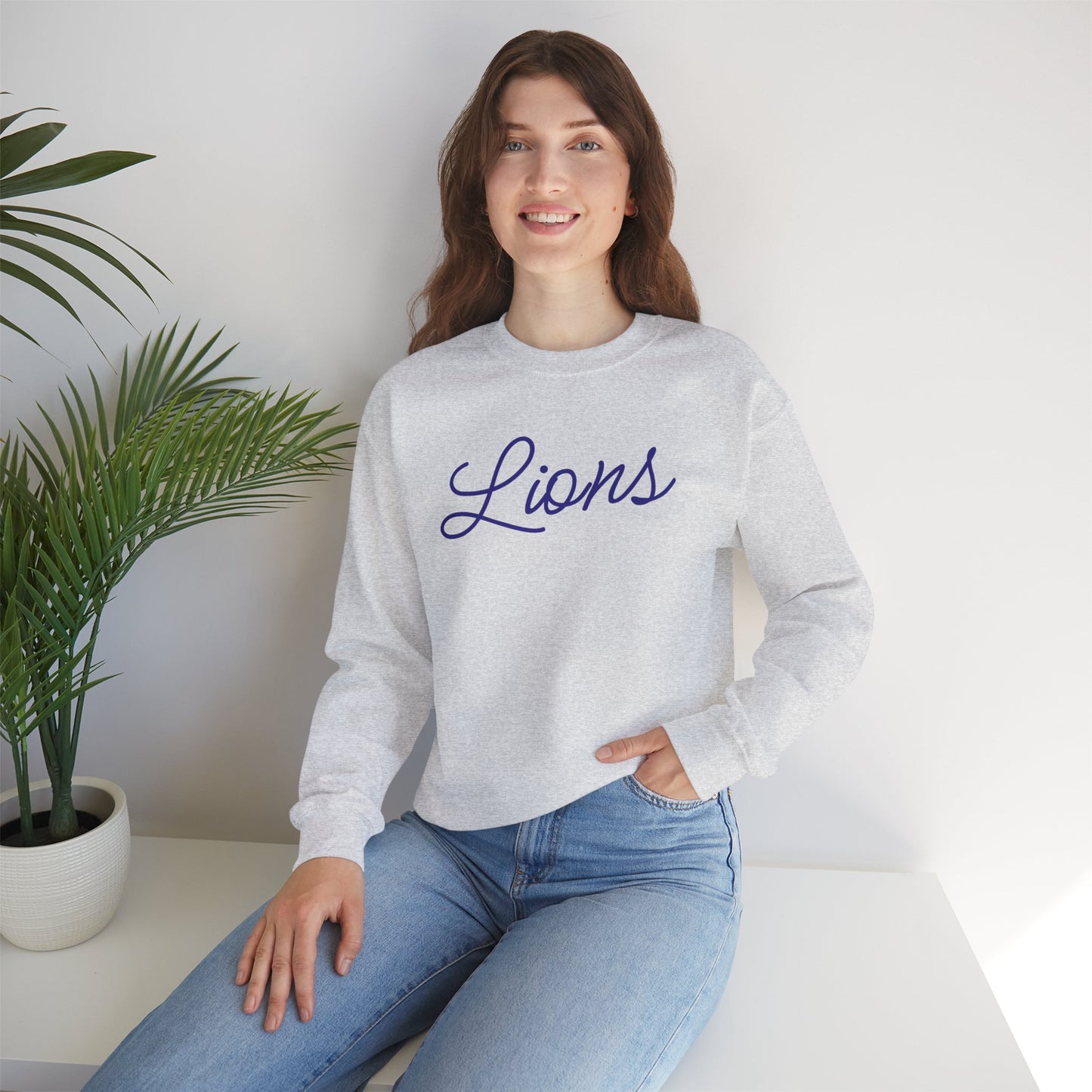 Lions Script Crewneck Sweatshirt