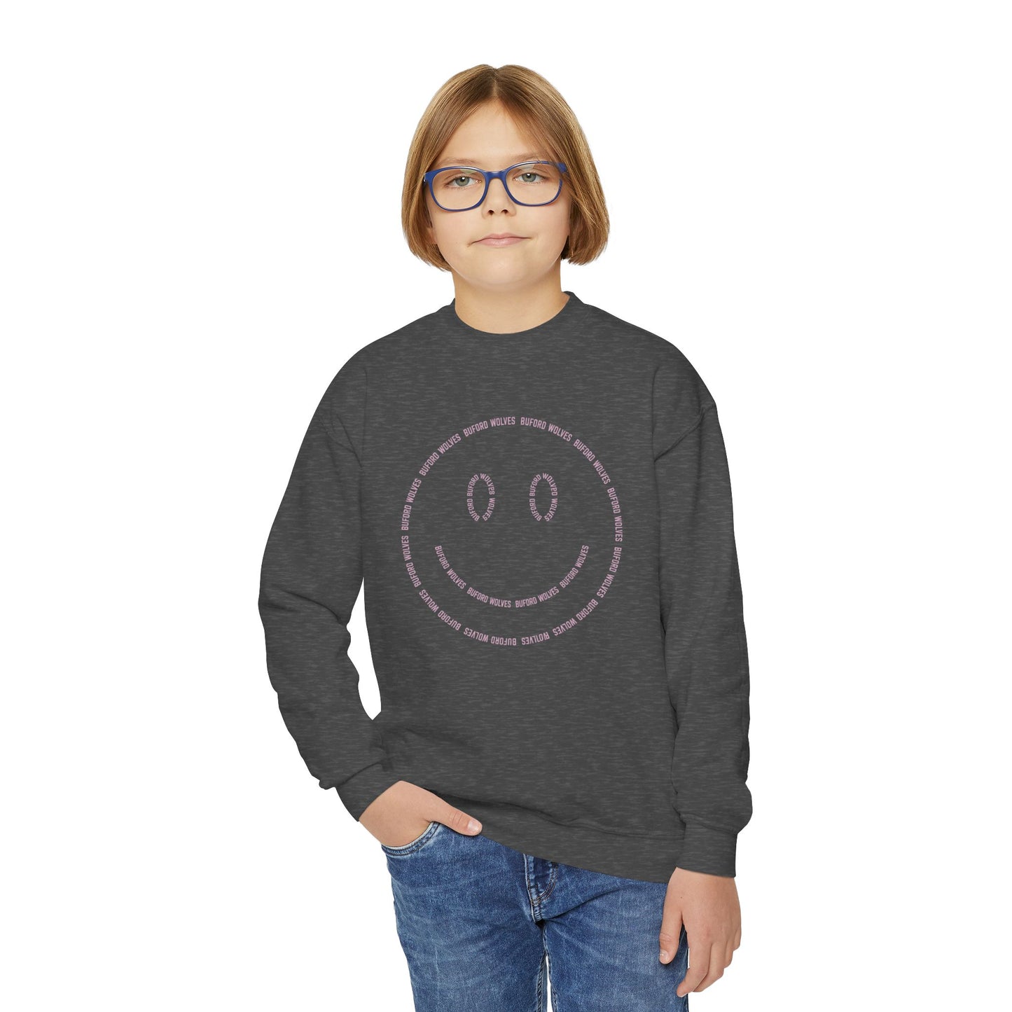 Smiley Face Youth Crewneck Sweatshirt