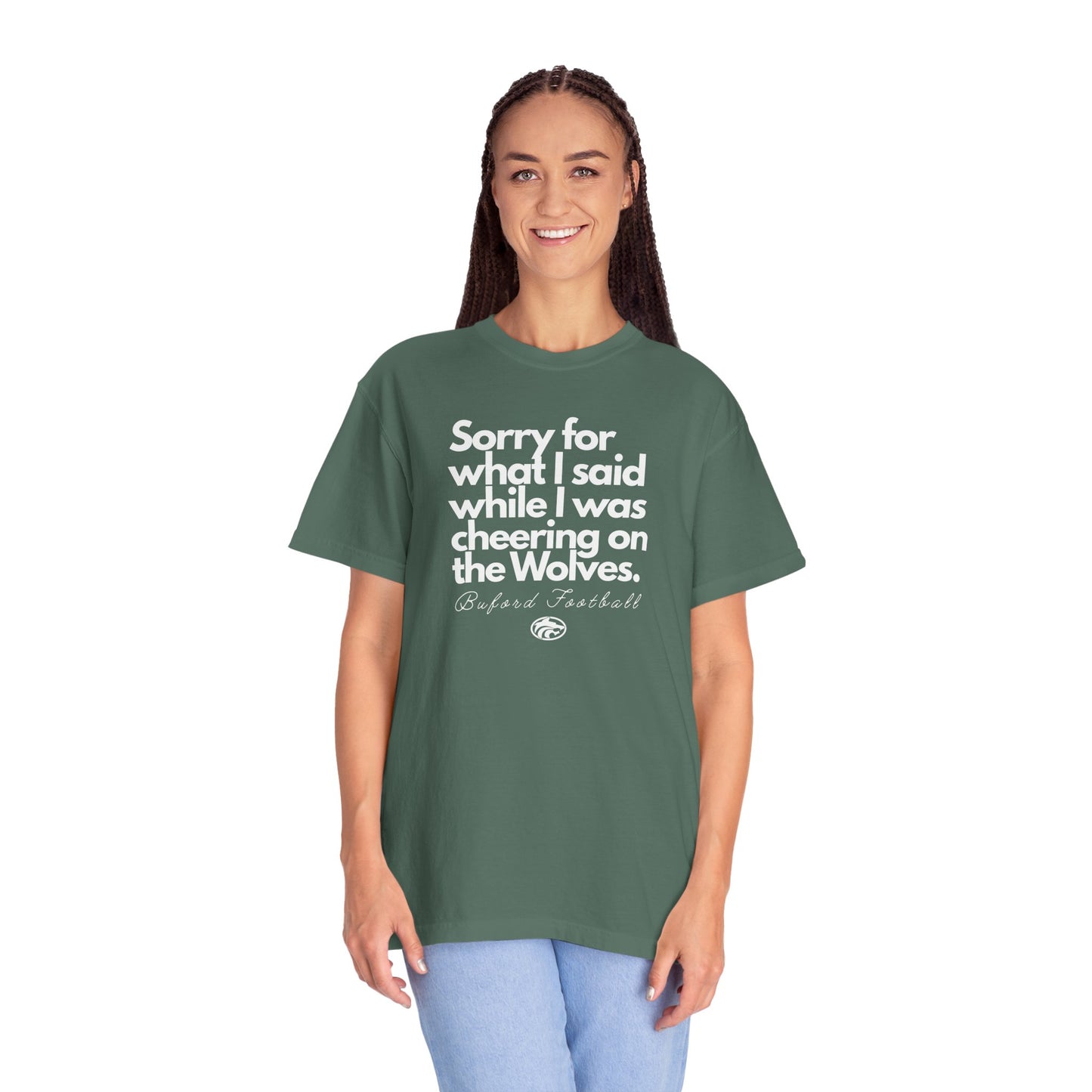 Sorry (Not Sorry) Football Comfort Colors Adult Tee