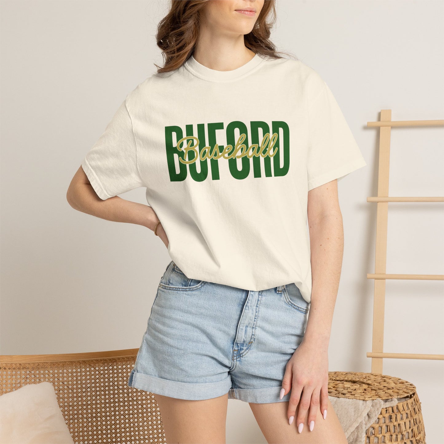 Buford Baseball Stacked Unisex Comfort Colors Tee