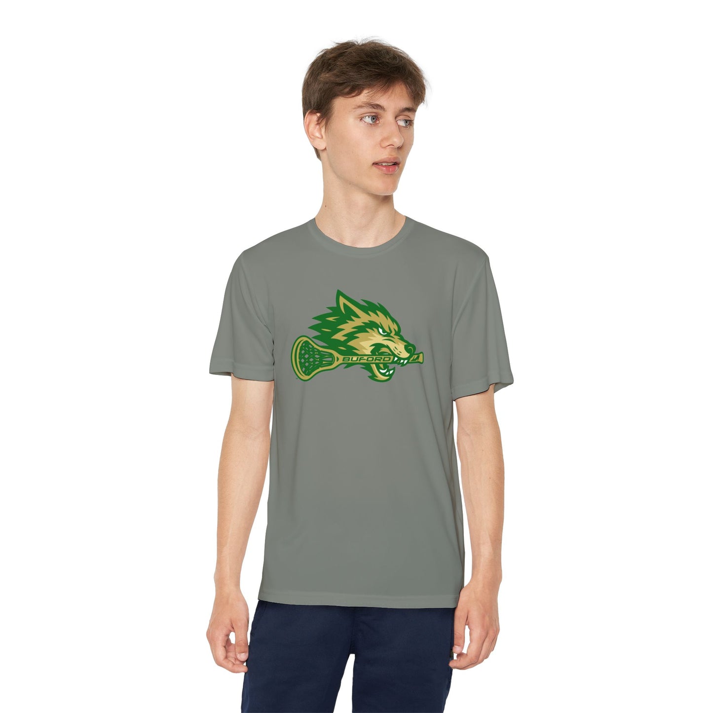 Youth Lacrosse Wolf Tee Sport Tek