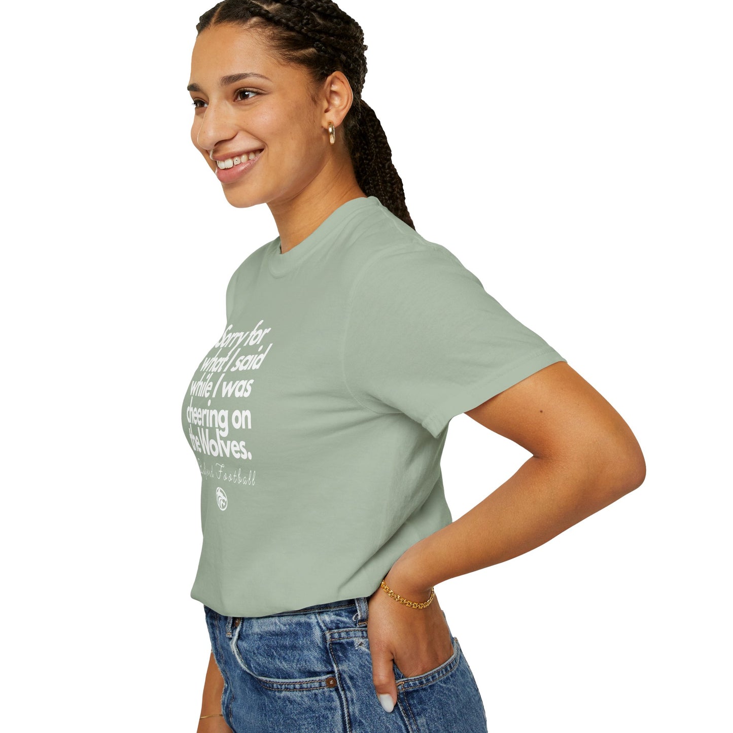 Sorry (Not Sorry) Football Comfort Colors Adult Tee