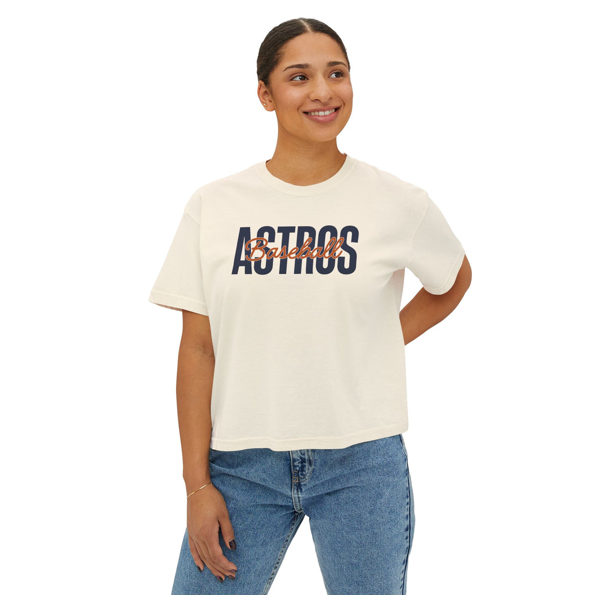 Astros Script Boxy Tee