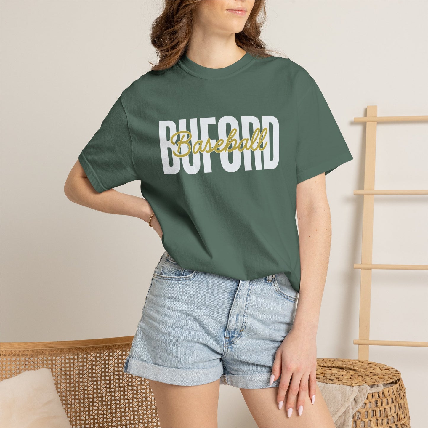 Buford Baseball Stacked Unisex Comfort Colors Tee