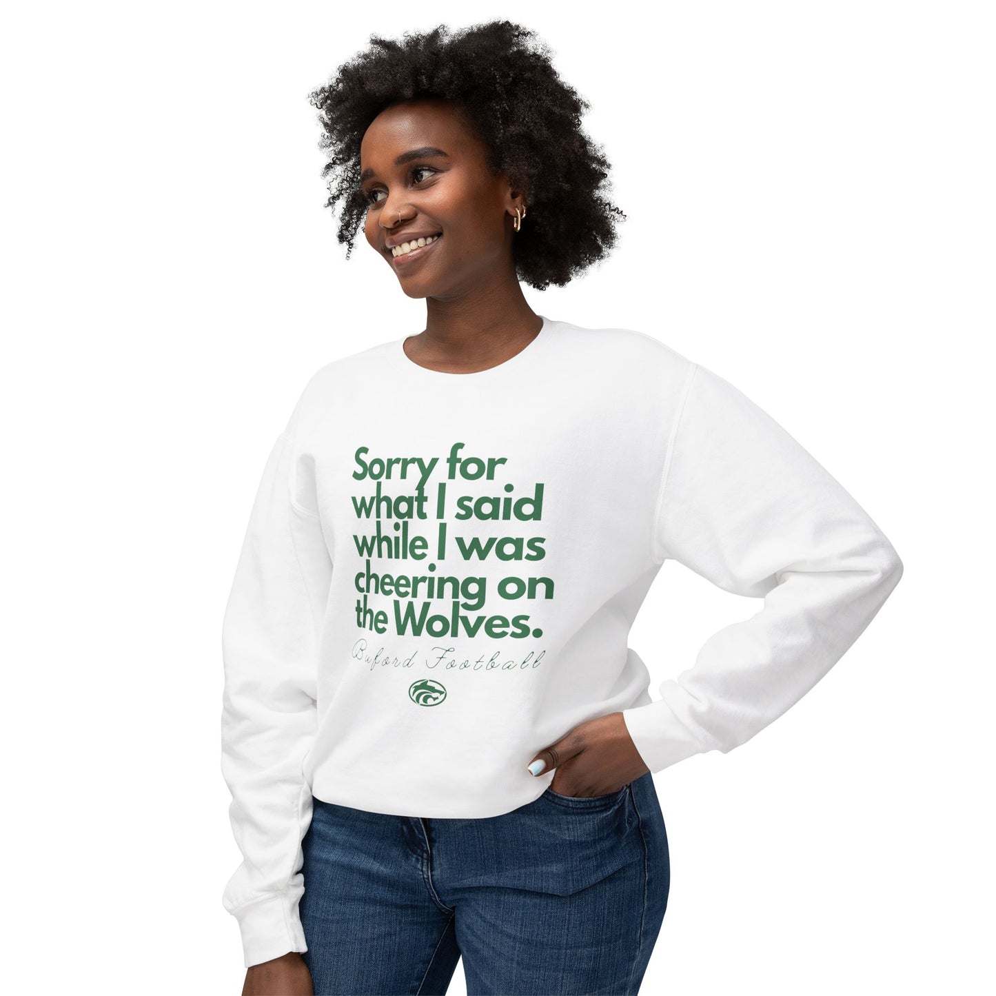 Sorry (Not Sorry) Football Light Weight Comfort Colors Crewneck Sweatshirt