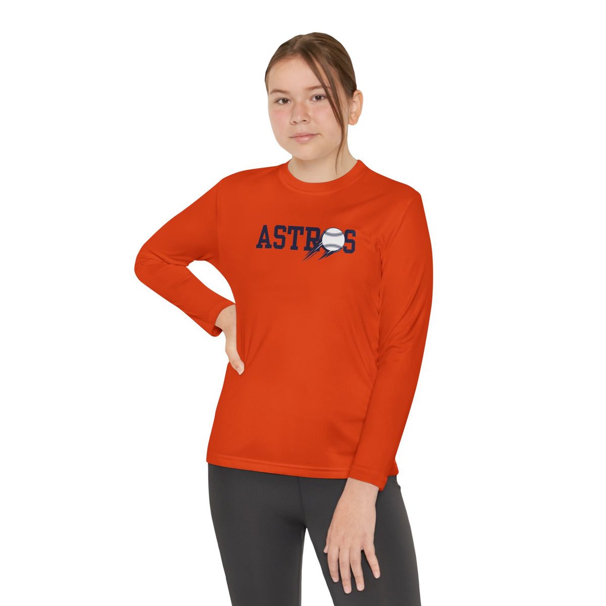 Astros Youth Long Sleeve Competitor Tee