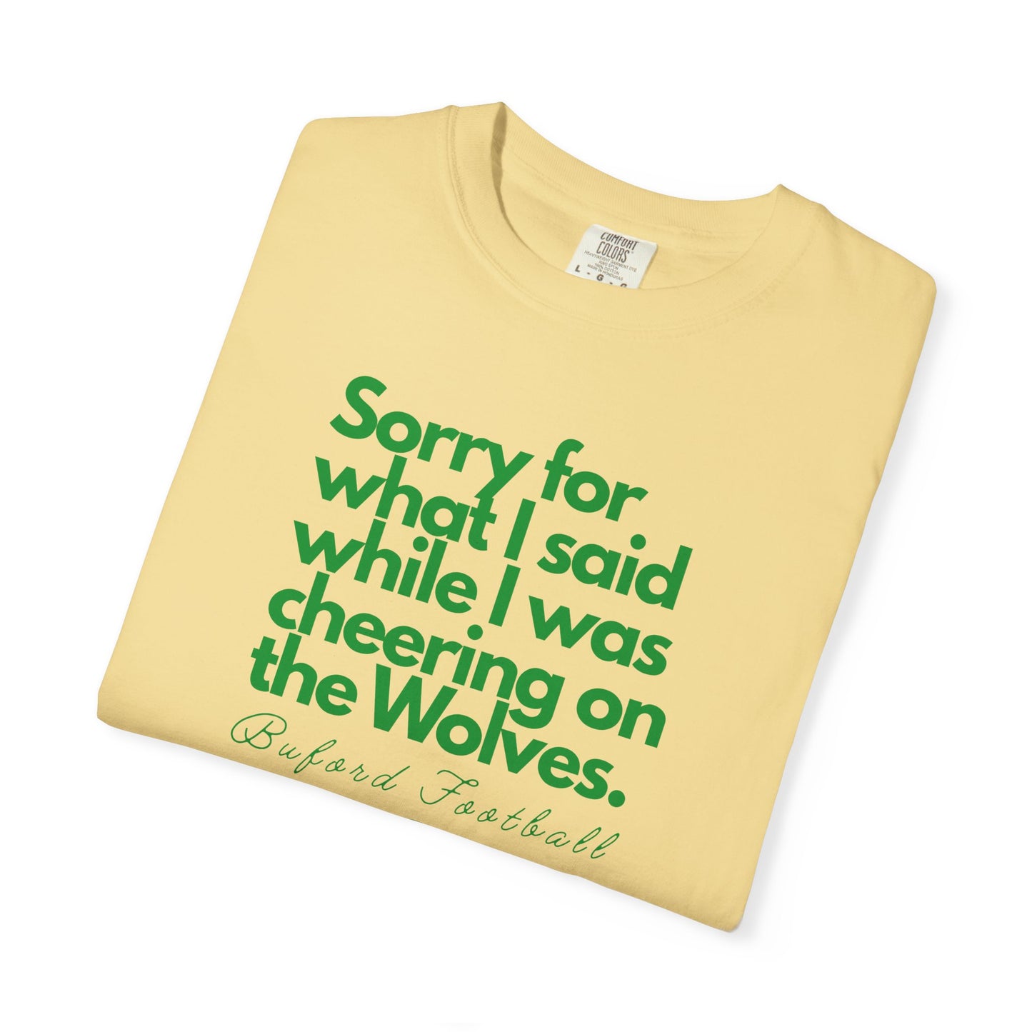 Sorry (Not Sorry) Football Comfort Colors Adult Tee