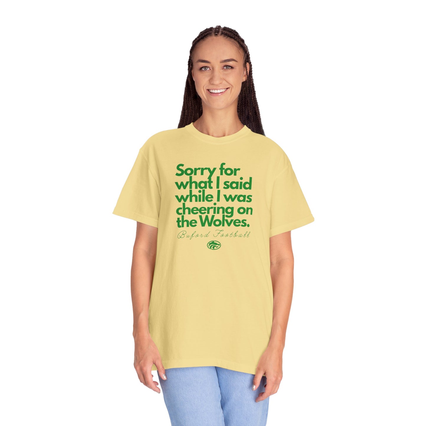 Sorry (Not Sorry) Football Comfort Colors Adult Tee