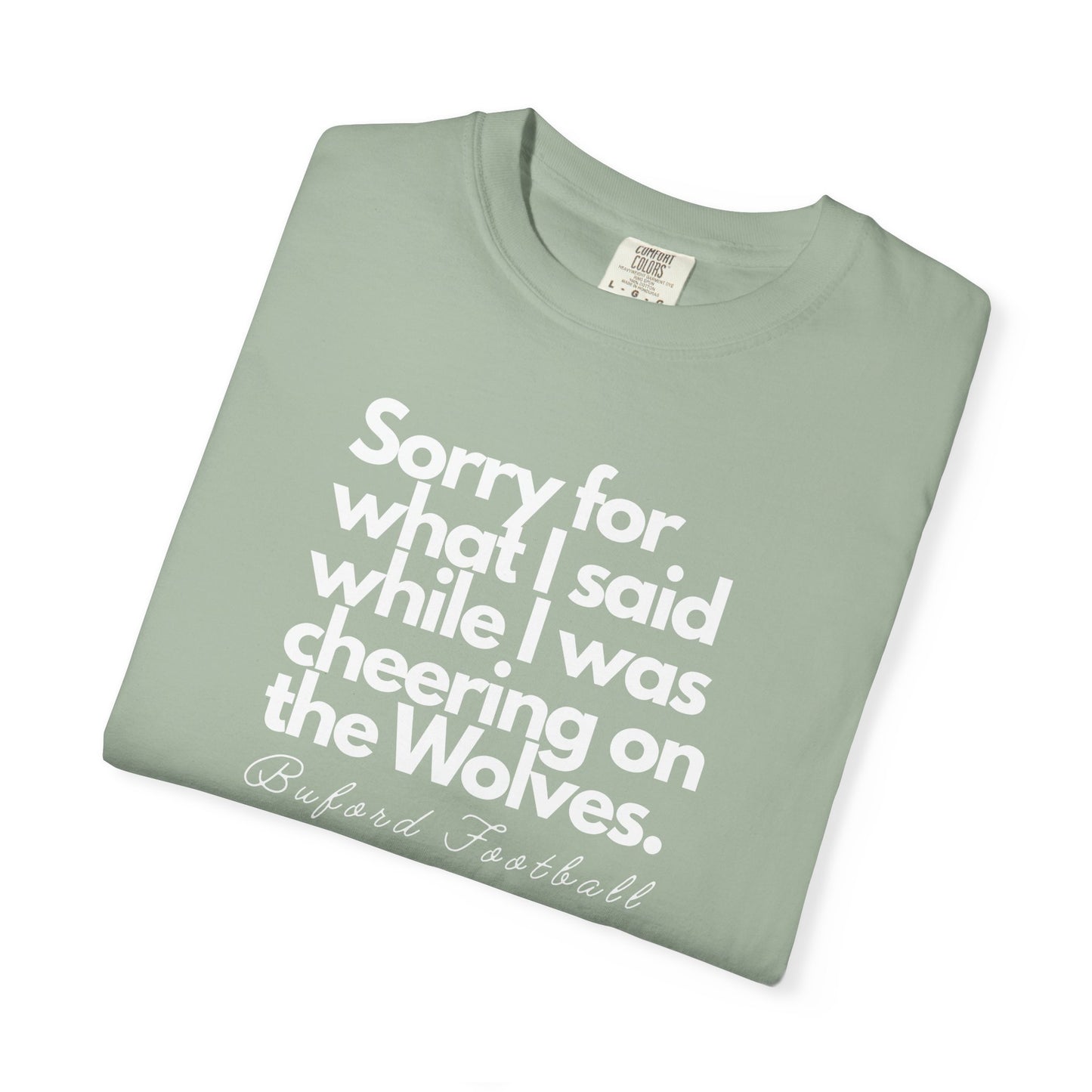 Sorry (Not Sorry) Football Comfort Colors Adult Tee
