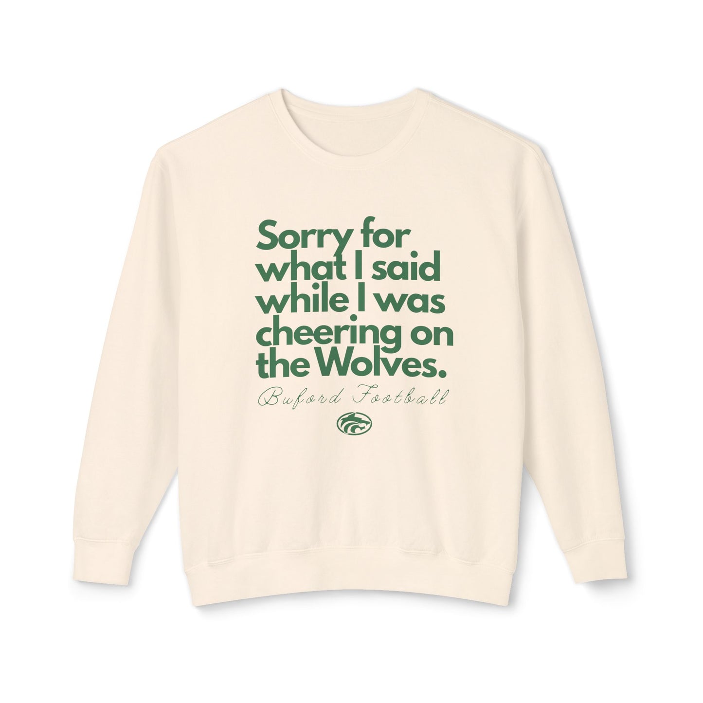 Sorry (Not Sorry) Football Light Weight Comfort Colors Crewneck Sweatshirt