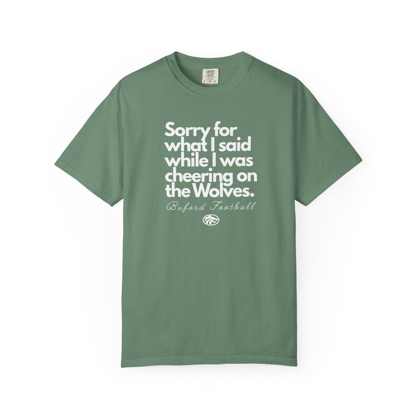 Sorry (Not Sorry) Football Comfort Colors Adult Tee