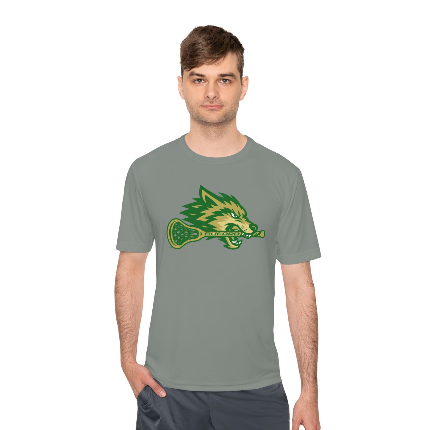 Lacrosse Wolf Adult Sport Tek Tee
