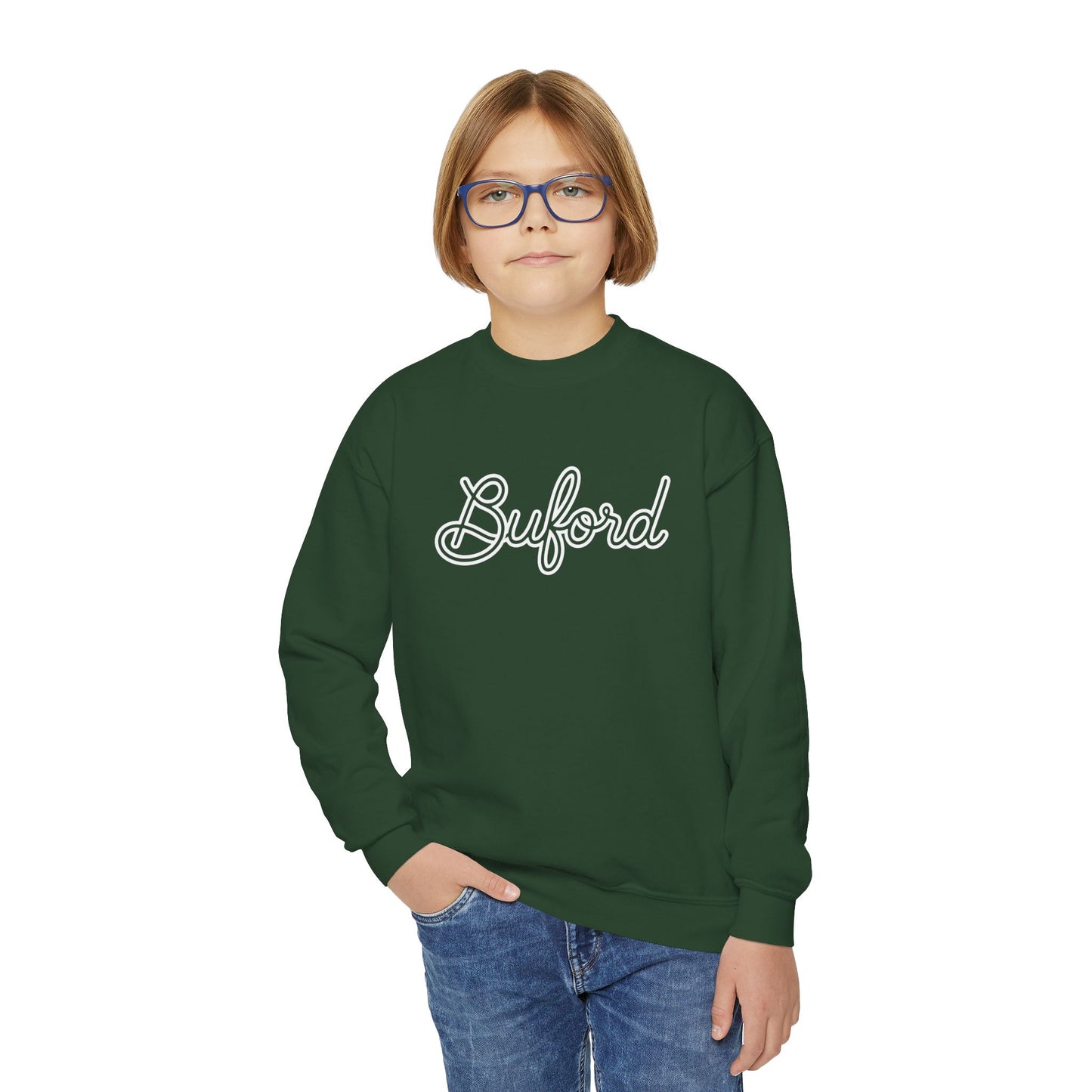 Buford New Script Youth Crewneck