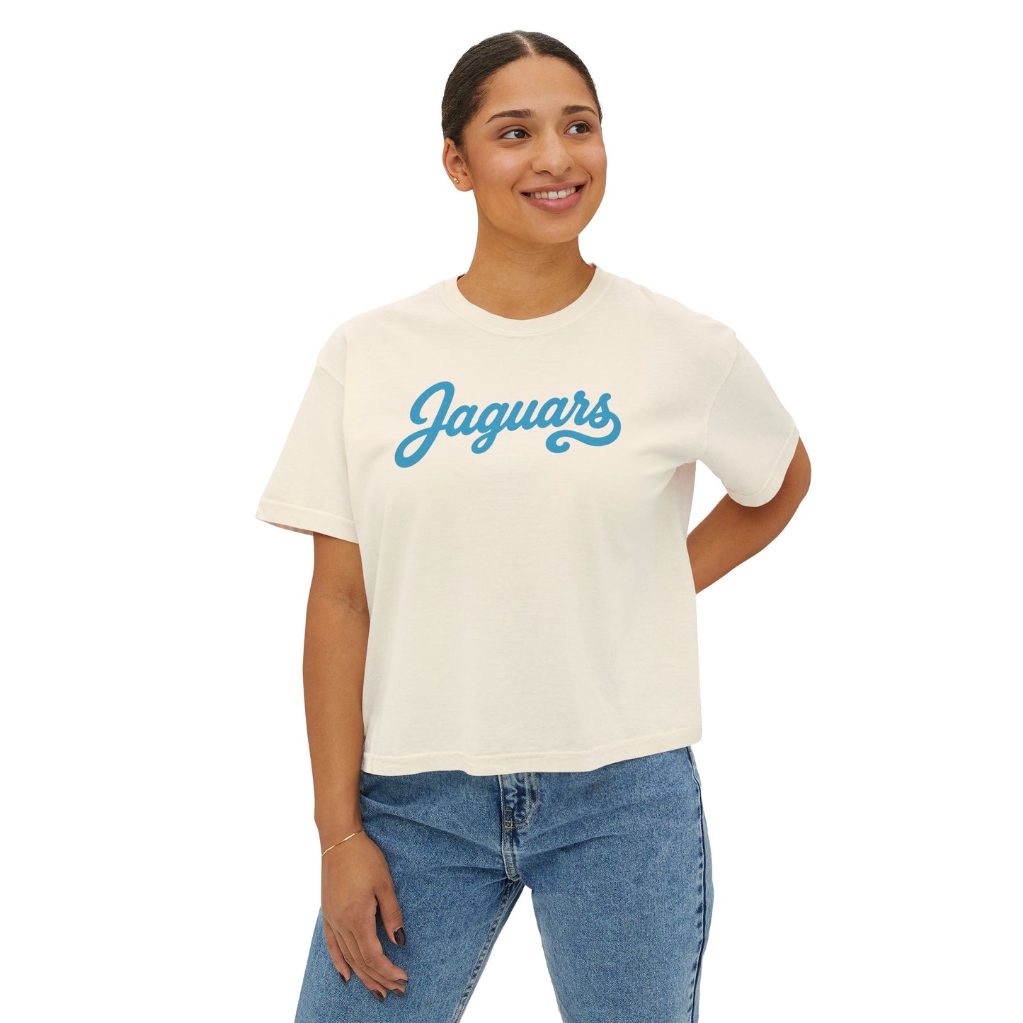 Retro Jaguars Script Women's Boxy Tee
