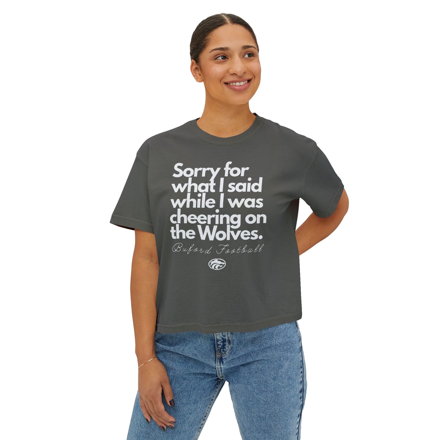 Sorry (Not Sorry) Football Boxy Tee