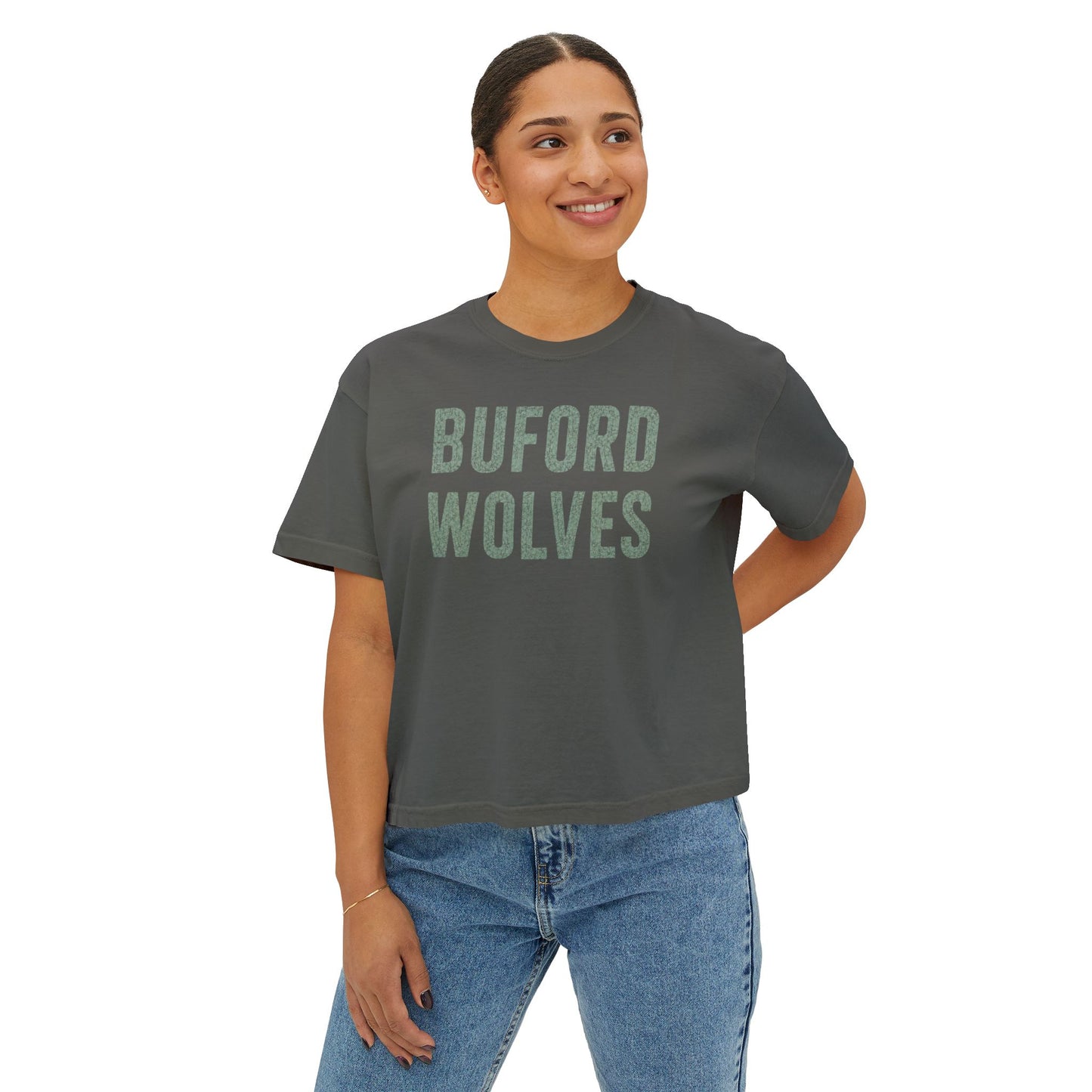 Buford Wolves Women's Boxy Tee - Vintage Collegiate Team Shirt