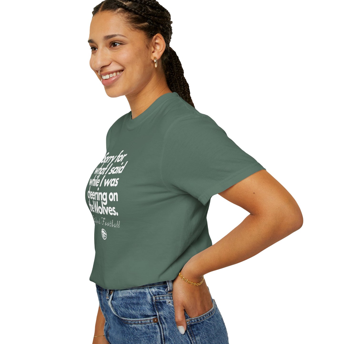 Sorry (Not Sorry) Football Comfort Colors Adult Tee