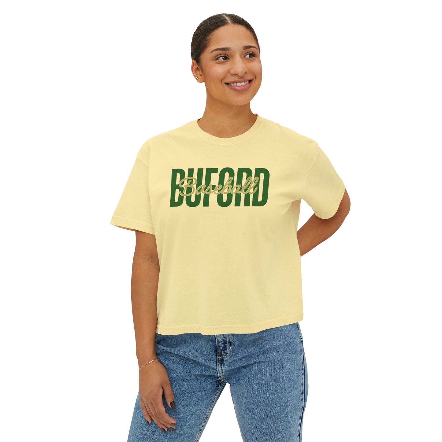 Buford Baseball Stacked Boxy Tee