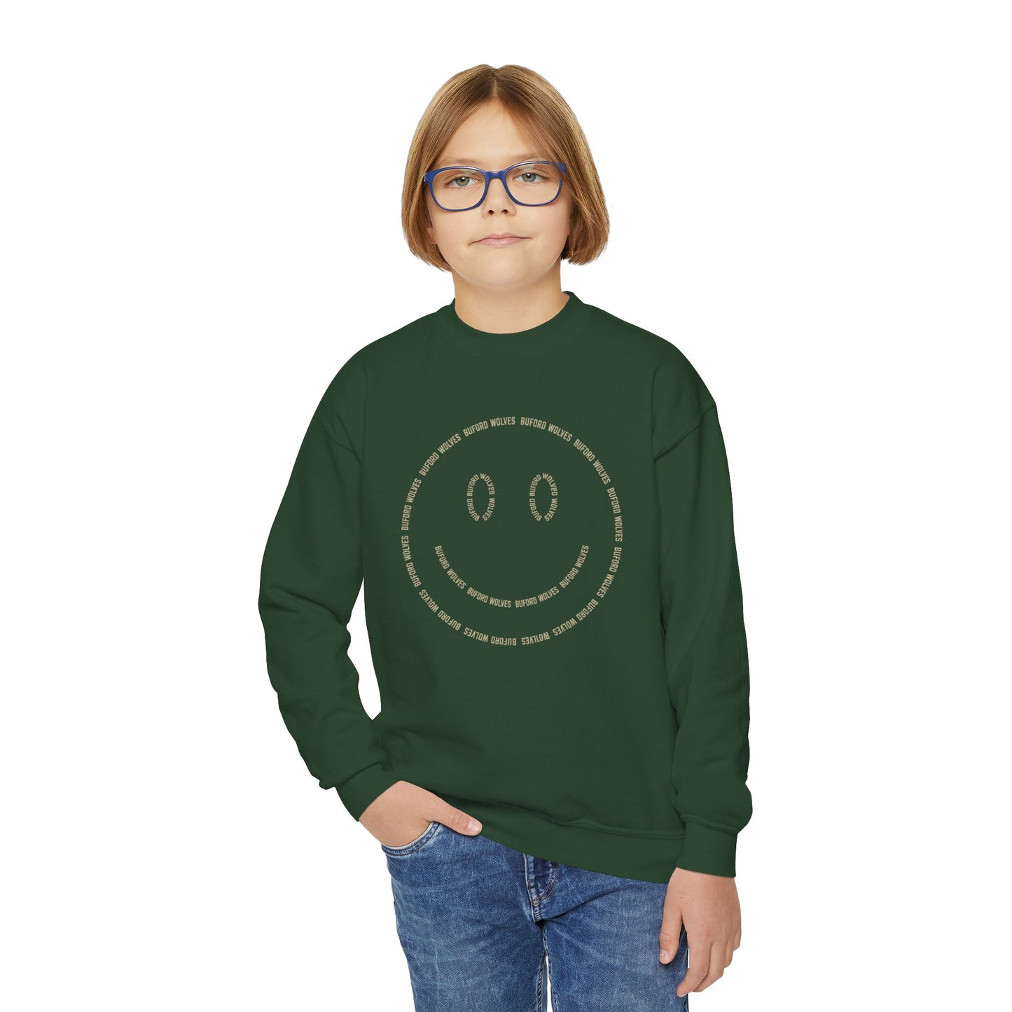 Smiley Face Youth Crewneck Sweatshirt
