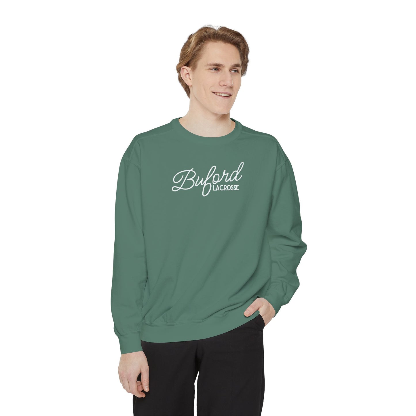 Adult Lacrosse Script Garment-Dyed Sweatshirt